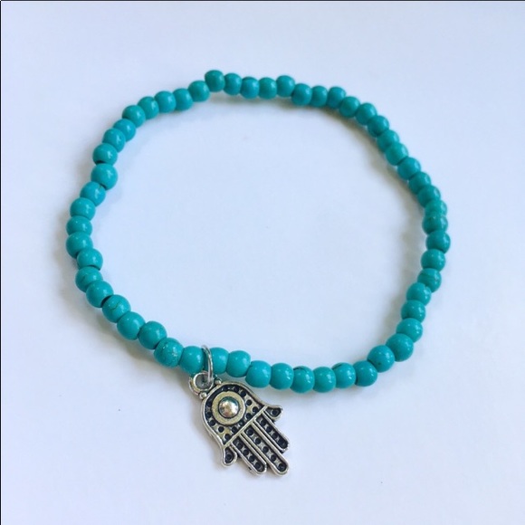 Turquoise Hamsa Bracelet - Picture 2 of 3